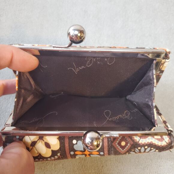 Retired Vera Bradley 3 Piece Purse & Wallet Set Women's Brown Floral Pasley Set - Picture 8 of 16